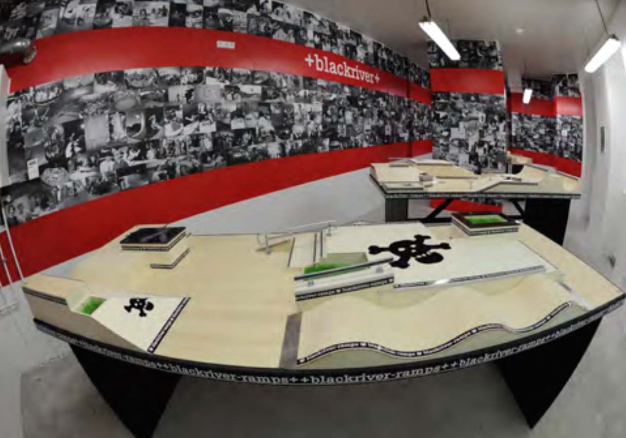 Fingerboard park features on display at Blackriver''s store in Berlin