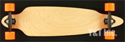 ロングスケートボード ブランク ドロップスルー40TW チャージャー180ブラック オランガインヒート75mm80a