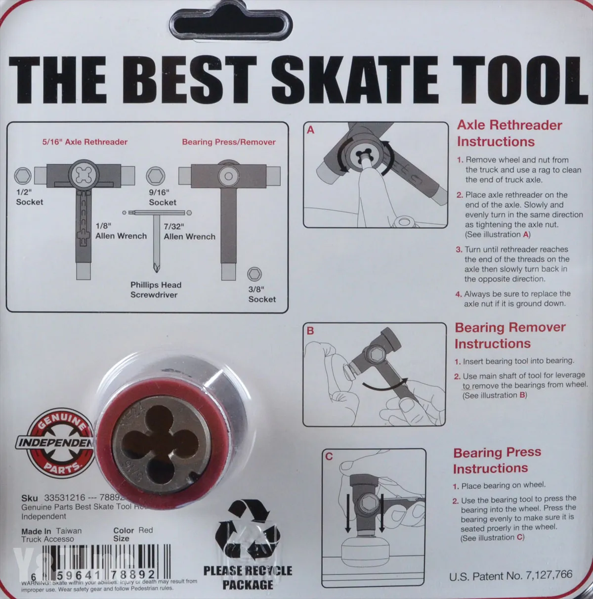 インディペンデント ベストスケートツール レッドの画像3 画像:インディペンデント ベストスケートツール レッド_3