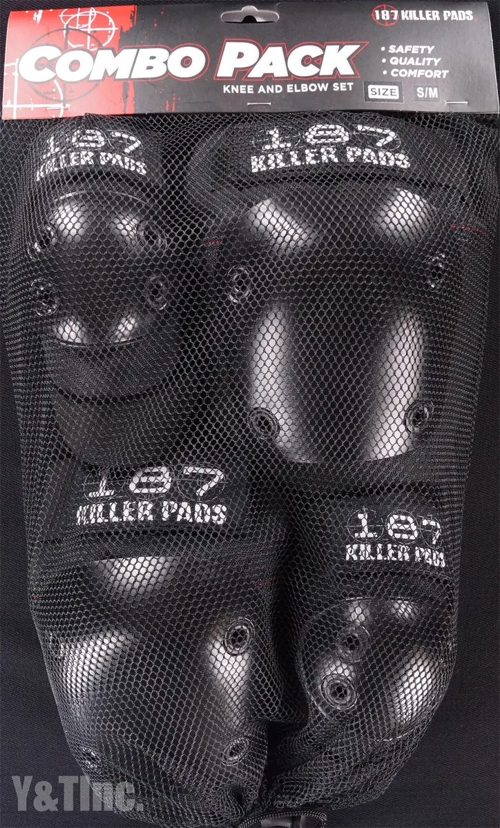 画像:ワンエイトセブン コンボパック ニー エルボー ブラック L-XL_2