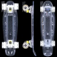 スケートボード LED ミニクルーザー クリアー