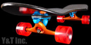 ロングスケートボード ターボ33ブラック チャージャー10オレンジブルー ブランク69mmクリアレッド