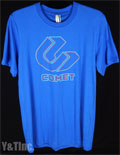 ロングスケートボード コメット Tシャツ ロゴ ブルー L