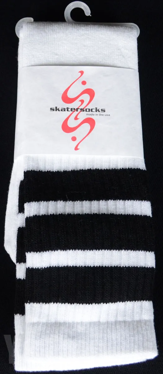 画像:スケーターソックス 22 チューブソックス 白 スタイル1 ブラック_1