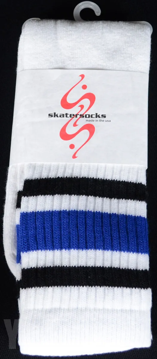 スケーターソックス 22 チューブソックス 白 スタイル3 ブラックブルーの画像1 画像:スケーターソックス 22 チューブソックス 白 スタイル3 ブラックブルー_1