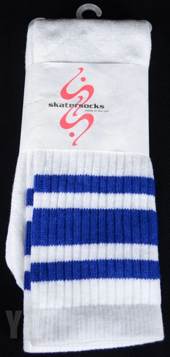 スケーターソックス 22 チューブソックス 白 スタイル3 ブルーの画像1 画像:スケーターソックス 22 チューブソックス 白 スタイル3 ブルー_1