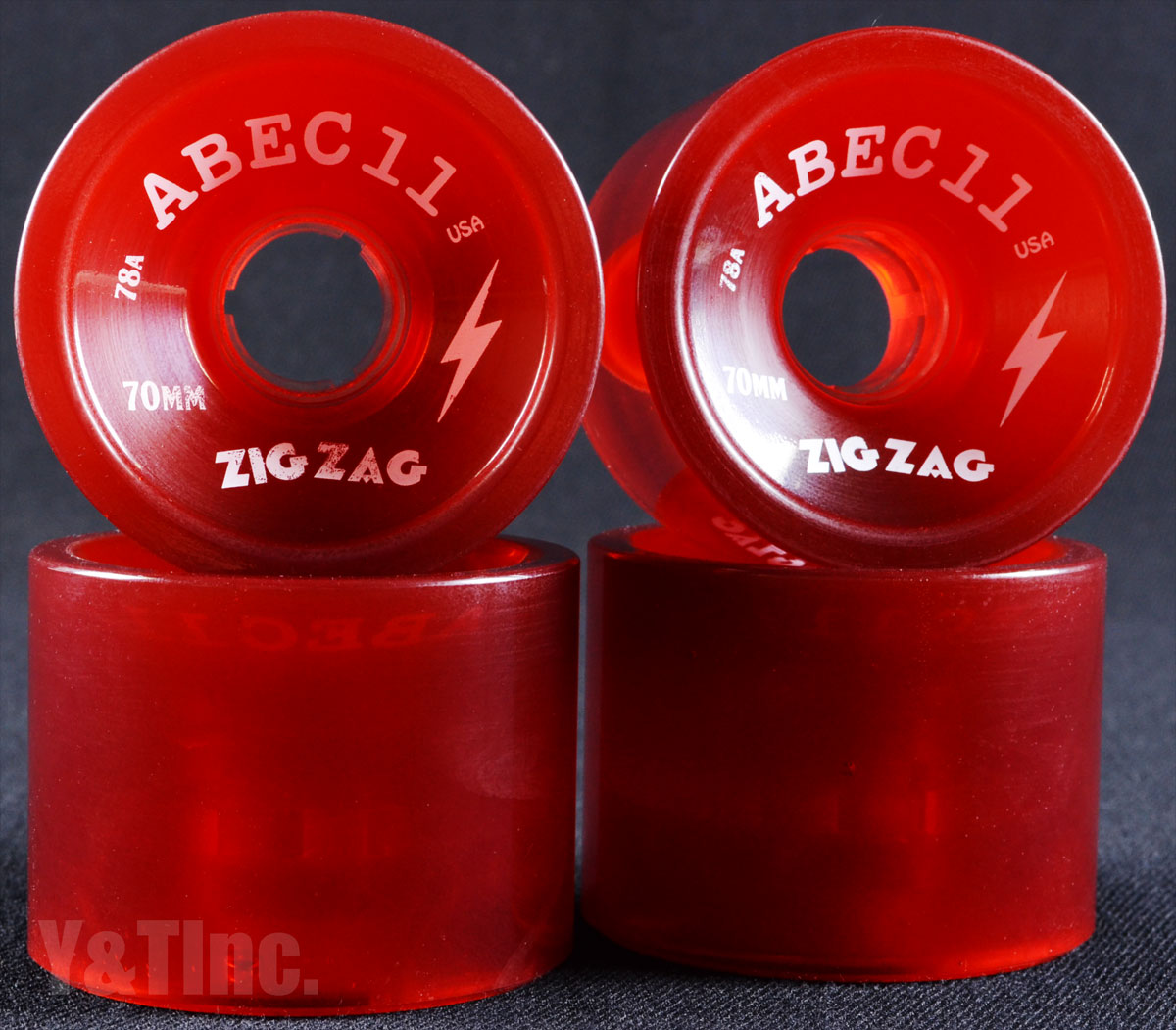 ABEC11 Zig Zags 70mm 78a Red_1